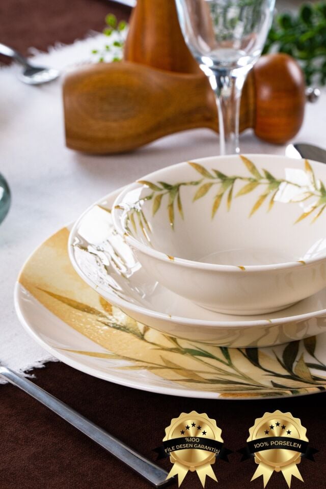 Serin 18 Parça 6 Kişilik Porselen Yemek Takımı