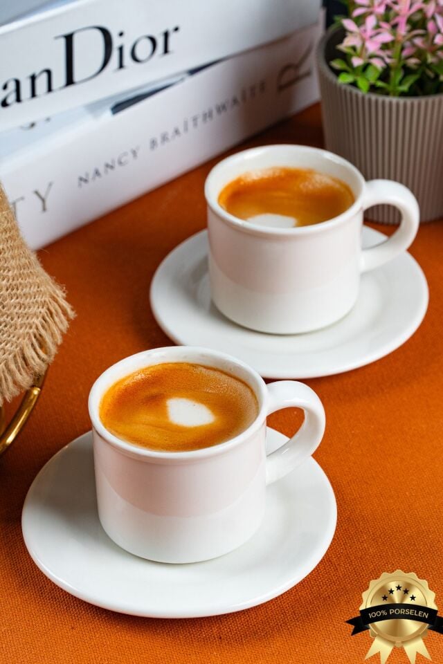 Tas 4 Parça 2 Kişilik Porselen Kahve Fincan Takımı