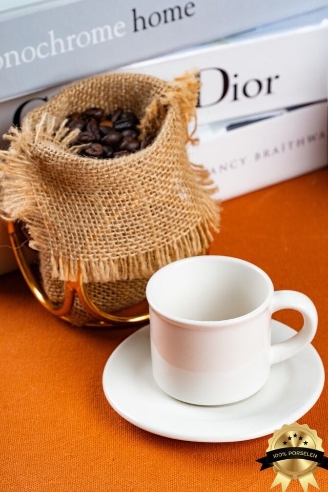 Tas 4 Parça 2 Kişilik Porselen Kahve Fincan Takımı