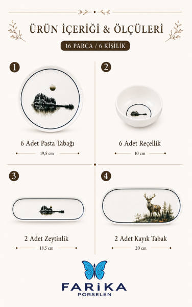 VUSLAT 16 Parça Kahvaltı Takımı
