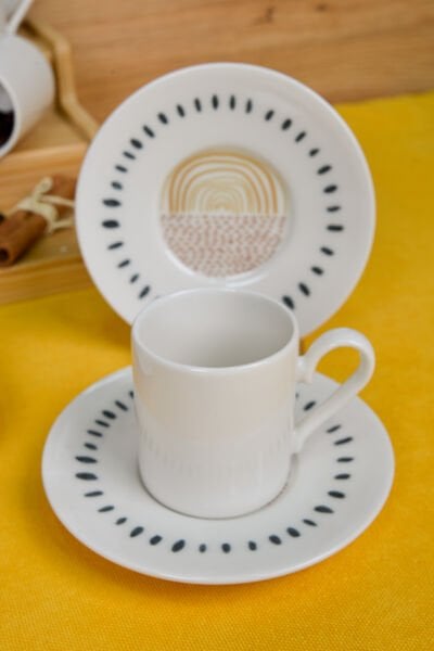 Yakamoz 12 Parça 6 Kişilik Porselen Kahve Fincan Takımı