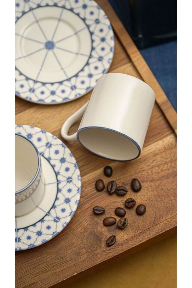 Yıldız 12 Parça 6 Kişilik Porselen Kahve Fincan Takımı