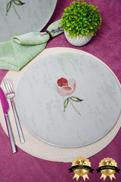 Ebrusu 32cm 2'li Porselen Pizza Tabağı Seti