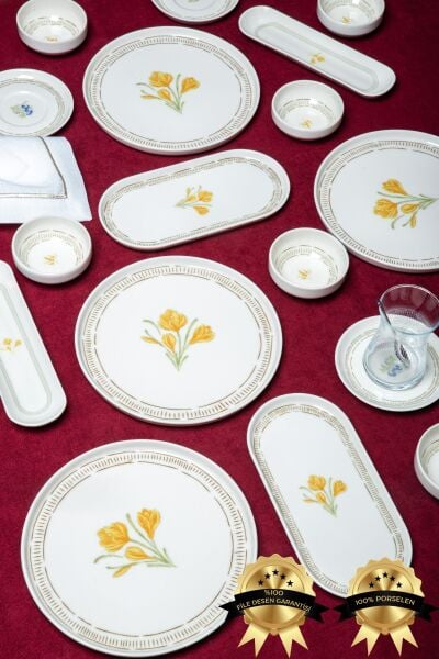 Mimoza 16 Parça 6 Kişilik Porselen Kahvaltı Takımı