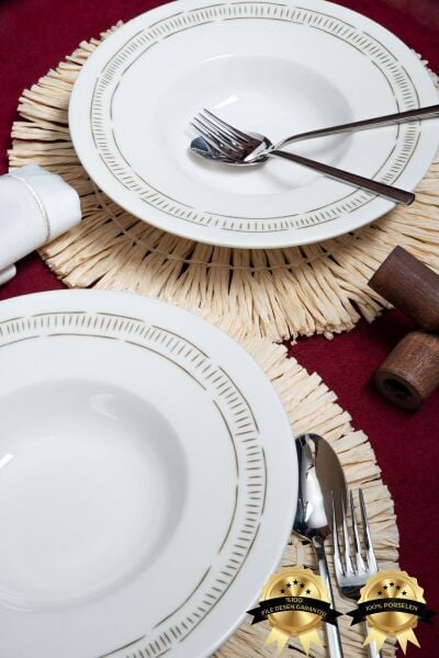 Mimoza 28cm Porselen Makarna Tabağı