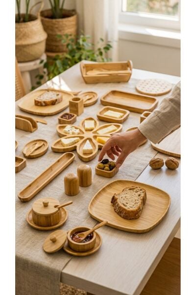 Naturya 4 Kişilik 33 Parça Bambu Kahvaltı Seti